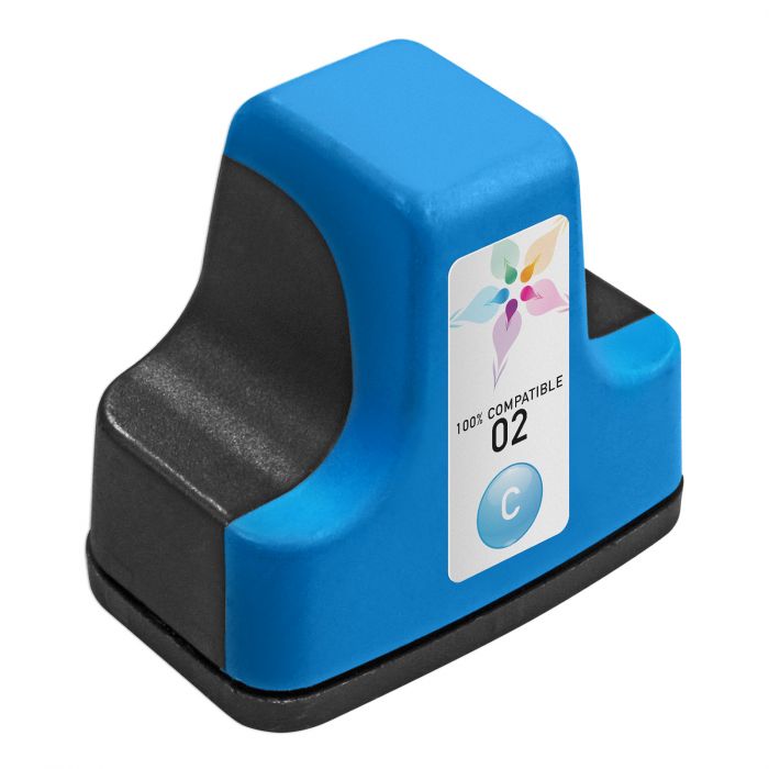 LD Products Remanufactured Replacement for HP 02 C8771WN Cyan Ink Cartridge for HP Photosmart Printer Series 