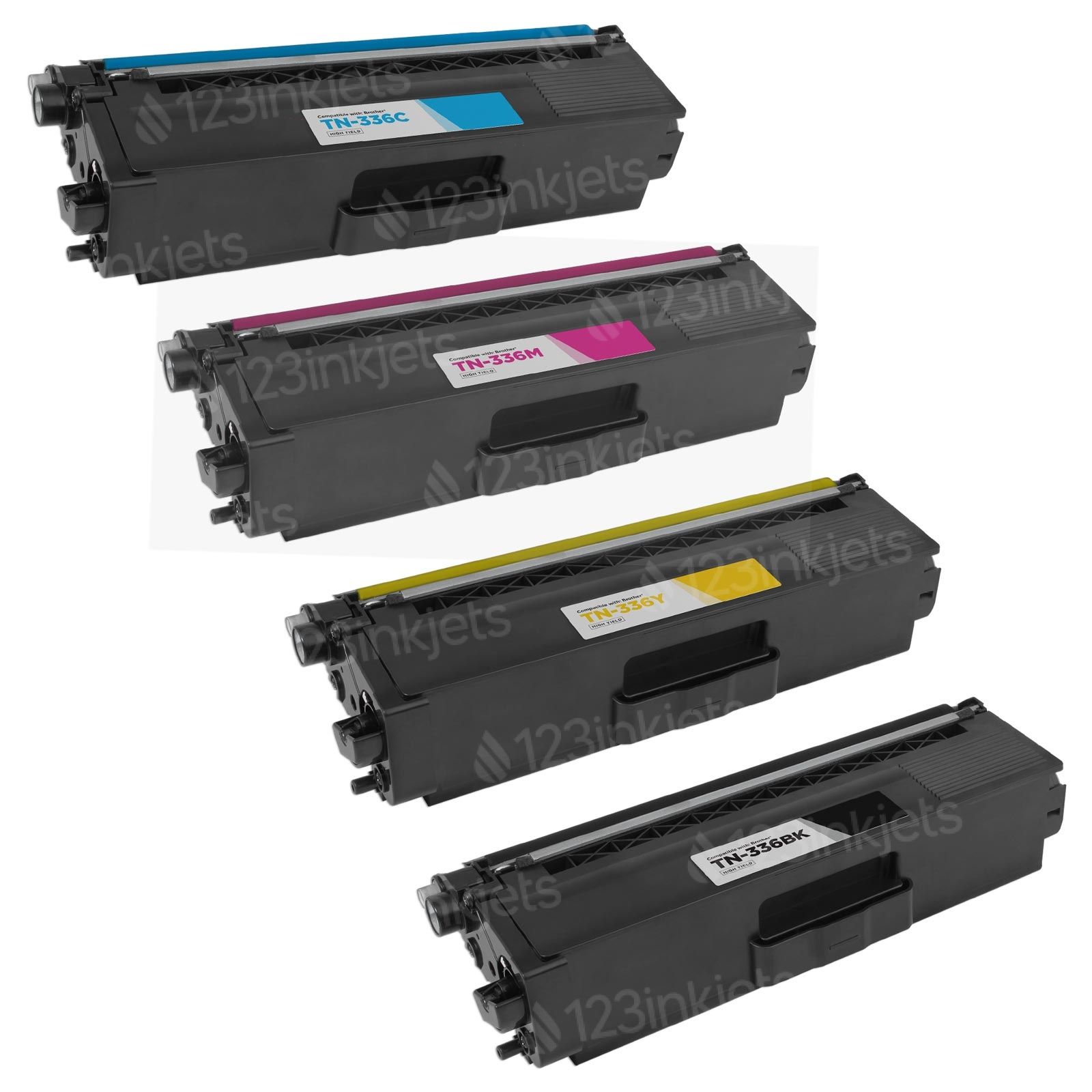 Set of 4 Brother TN336 High Yield Compatible Toner - 123inkjets