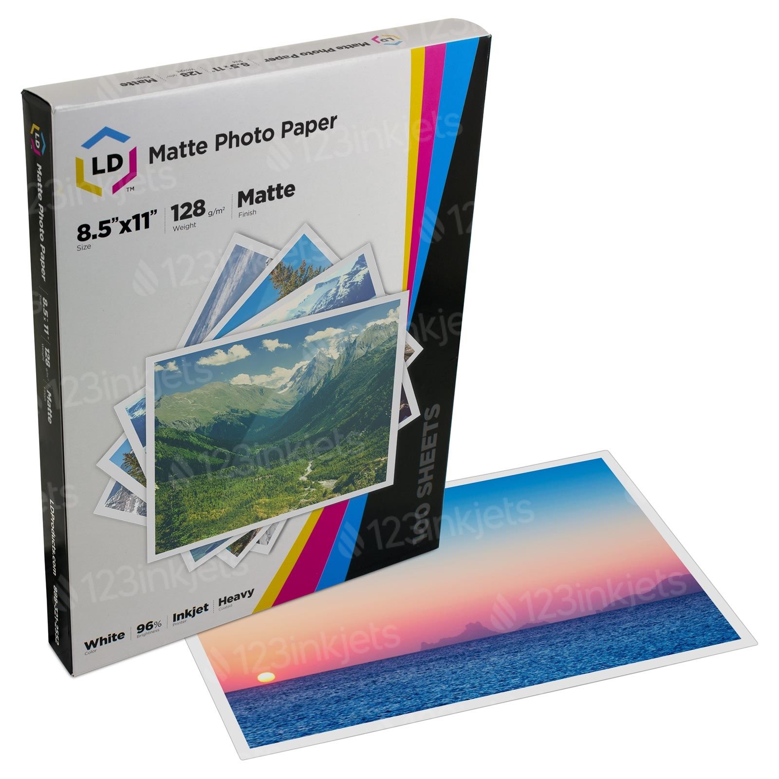 LD Matte Inkjet Paper, High Resolution, 8.5x11, 100 pack - 123inkjets