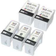 Inkjet Supplies for Epson Printers - Remanufactured Bulk Set of 5 Ink Cartridges 3 Black Epson T040120 (T040) and 2 Color Epson T041020 (T041)
