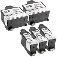 Inkjet Supplies for Dell Printers - Compatible Bulk Set of 5 Ink Cartridges 3 Black Dell DW905 (N573F) and 2 Color Dell DW906 (N570F)