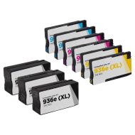 Set of 9 Remanufactured HP 936e High Yield Ink Cartridge (3 Black & 2 of each Cyan, Magenta, Yellow)