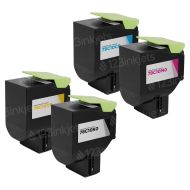 Set of 4 Lexmark Compatible CS421/521/622 & CX421/522/622/625 Laser Toner Cartridge 