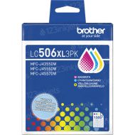 Brother Genuine LC506XL3PK 3-Pack High Yield Cyan, Magenta, and Yellow Ink Cartridges