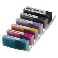 Compatible PGI-280XXL / CLI-281XXL: 1 Pigment Bk PGI-280XXL and 1 Each of CLI-281XXL (Bk, C, M, Y) Super HY Ink for Canon