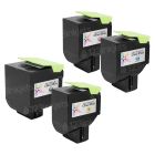 Remanufactured Lexmark C544, EHY (Bk, C, M, Y) Toner Cartridges