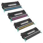 Set of 4 Remanufactured Toner Cartridges for Lexmark C746H C746A