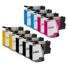 9-Pack Compatible Brother LC504 Standard Yield Ink Cartridges:  3 Black and 2 Each of Cyan, Magenta & Yellow