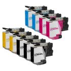 9-Pack Compatible Brother LC504XL High Yield Ink Cartridges:  3 Black and 2 Each of Cyan, Magenta & Yellow