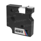 Compatible Dymo 40913 BK on White Lab.Tape 23ft1/3in