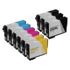 Set of 9 Remanufactured Epson T212XL High Yield Ink Cartridge (3 Black & 2 of each Cyan, Magenta, Yellow)