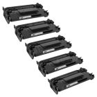 Set of 5 HP 26X Compatible Black Toner Cartridges (CF226X)