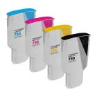 Set of 4 Remanufactured HP 738 (300ml) Ink Cartridges 