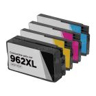 Remanufactured Replacement HY Ink Cartridges for HP 962XL, (Bk, C, M, Y)
