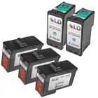 Inkjet Supplies for Lexmark Printers - Remanufactured Bulk Set of 5 Ink Cartridges 3 Black Lexmark 32 (18C0032) and 2 Color Lexmark 35 (18C0035)