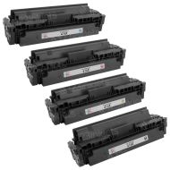 Set of 4 Compatible HP 414X Toner Cartridges: Black/Cyan/Magenta/Yellow with ink level chip