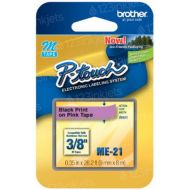 Brother OEM ME21 Black on Pink Tape