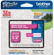 Brother TZeMQP35 OEM White on Berry Pink Tape