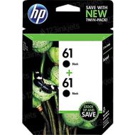 Original HP 61 Black Ink Twin Pack in Retail Packaging, CZ073FN