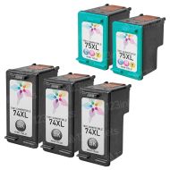 Remanufactured Black and Color Ink for HP 74XL and HP 74XL