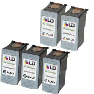 Inkjet Supplies for Canon Printers - Remanufactured Bulk Set of 5 Ink Cartridges 3 Black Canon PG-40 (0615B002) and 2 Color Canon CL-41 (0617B002)