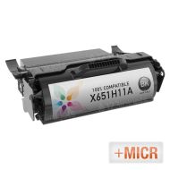Remanufactured Lexmark X651H11A Black MICR Toner Cartridge