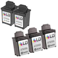 Inkjet Supplies for Lexmark Printers - Remanufactured Bulk Set of 5 Ink Cartridges 3 Black Lexmark 50 (17G0050) and 2 Color Lexmark 60 (17G0060)