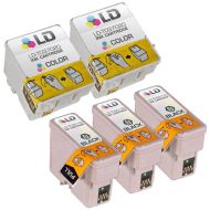 Inkjet Supplies for Epson Printers - Compatible Bulk Set of 5 Ink Cartridges 3 Black Epson T036120 (T036) and 2 Color Epson T037020 (T037)