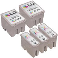Inkjet Supplies for Epson Printers - Compatible Bulk Set of 5 Ink Cartridges 3 Black Epson S020187 (S187093) and 2 Color Epson S020191 (S191089)