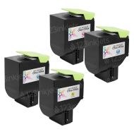 Remanufactured Lexmark C540, HY (Bk, C, M, Y) Toner Cartridges