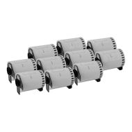 Comp Brother DK2243 4"x100' Black on White Paper Tape 10-Pack