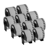 Compatible Brother DK-N5224 Black on White Continuous Length Paper Tape - 2.1 in x 100 ft (101 mm x 30.4 m), 10 pack