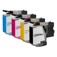 Compatible Brother Set of 4 LC504XL High Yield Ink Cartridges: 1 Each of Black, Cyan, Magenta & Yellow