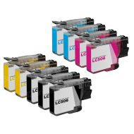 9-Pack Compatible Brother LC506 Standard Yield Ink Cartridges:  3 Black and 2 Each of Cyan, Magenta & Yellow