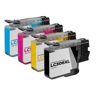 Compatible Brother Set of 4 LC506XL High Yield Ink Cartridges: 1 Each of Black, Cyan, Magenta & Yellow