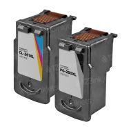 Remanufactured Black PG-260XL and Color CL-261XL Canon High Yield Ink Cartridge Set of 2
