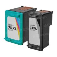 Reman HP 74XL & 75XL HY Ink Cartridge Set