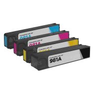 Remanufactured HP 981A Set of 4 Standard Yield Toner Cartridges (BK/C/M/Y)