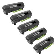 Compatible Lexmark 66S1X00 Black Toner Cartridge Extra High Yield Set of 5