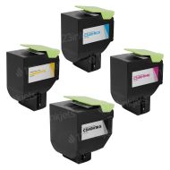 Compatible Lexmark C540H1 Set of 4 High Yield Toner Cartridges (Black, Cyan, Magenta, Yellow)
