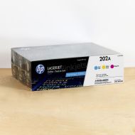 Original HP 202A 3-pack C/M/Y Toner Cartridges CF500AM