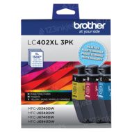 OEM Brother LC402XL Pack of 3 HY Color Ink Cartridges (1 of each Cyan, Magenta, Yellow)