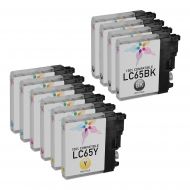 LC65 Set of 10 High Yield Ink cartridges for Brother