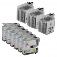 Bulk Set of 9 Ink Cartridges for Brother LC209 and LC205