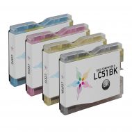 Bulk Set of 4 Ink Cartridges for Brother LC51
