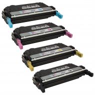 Remanufactured Replacement Toner Cartridges for HP 642A, (Bk, C, M, Y)