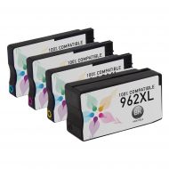 Remanufactured Replacement HY Ink Cartridges for HP 962XL, (Bk, C, M, Y)