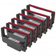 Black & Red, 6-Pack LD Compatible POS Ribbon Cartridge Replacement for Epson ERC-30BR 