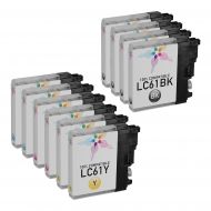 LC61 Set of 10 Ink cartridges for Brother