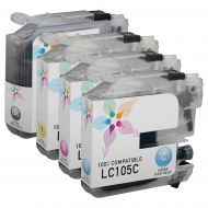 Bulk Set of 4 Super HY Ink Cartridges for Brother LC107